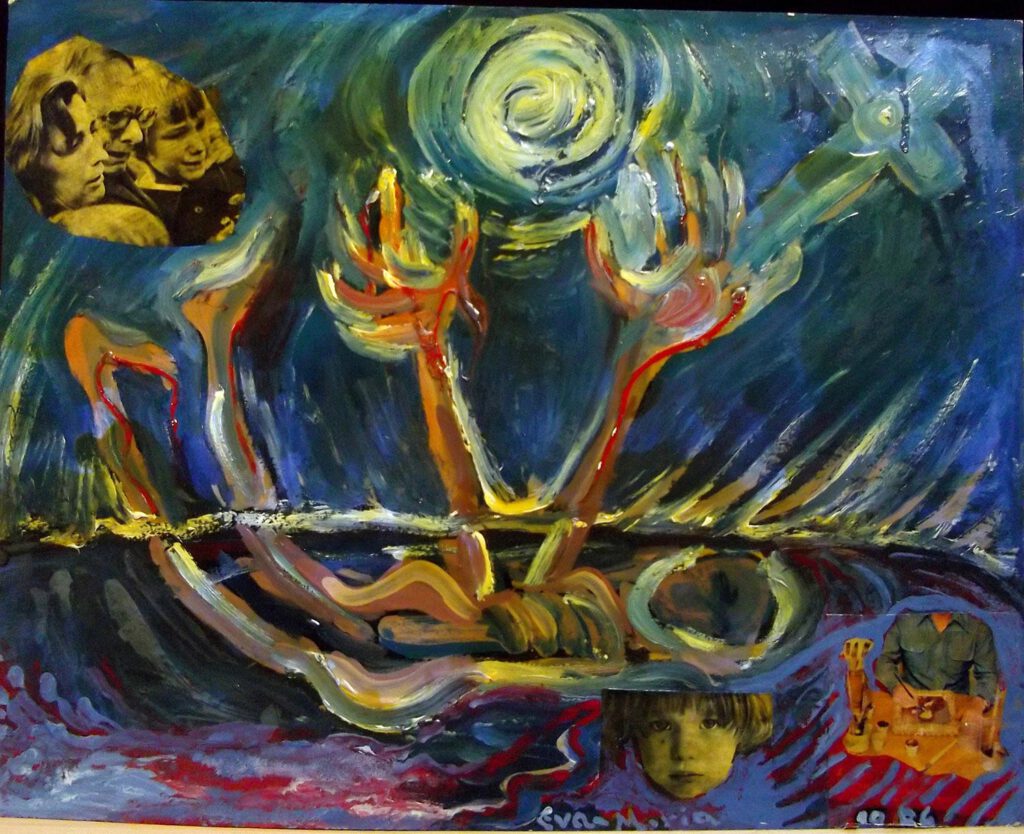 Gemäldebild 'Erinnerung an das Grauen im Lager in Russland'