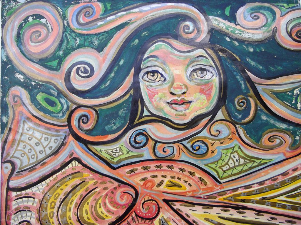 Portrait-Zeichenbild 'Karin wurde von Gott geschickt'