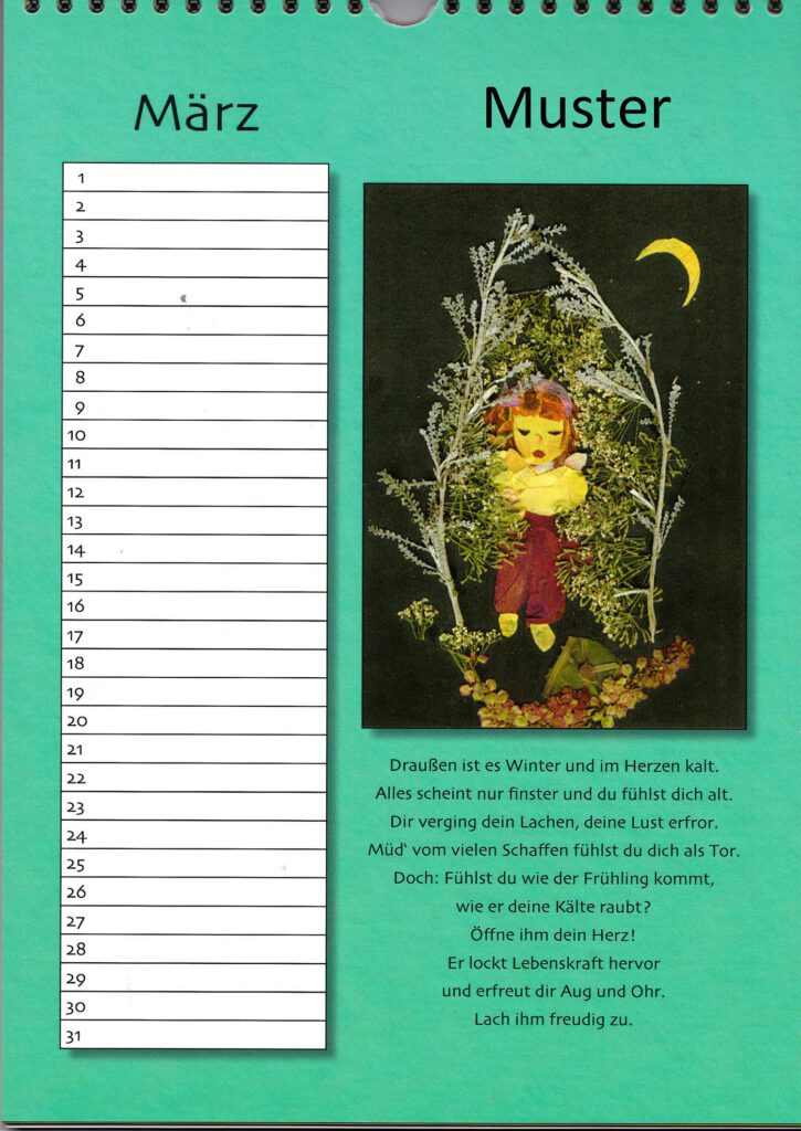 Geburtstags-Kalenderblatt März