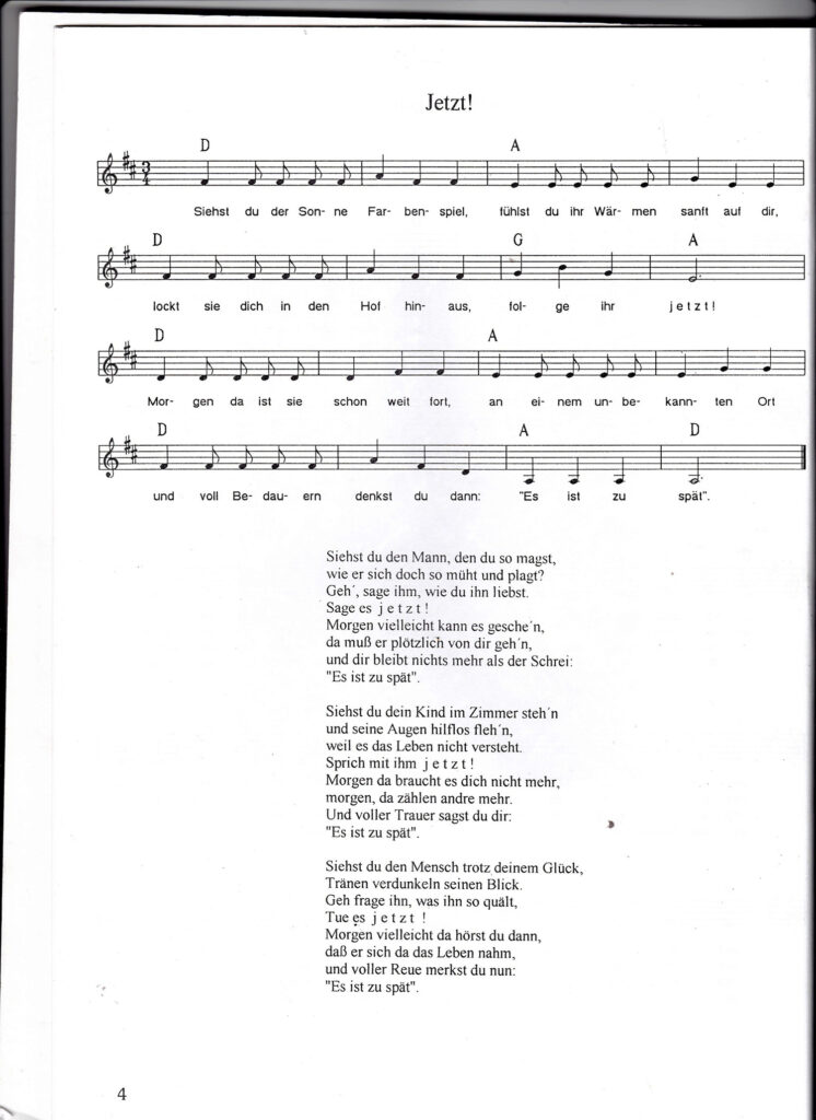 Liedtext 'Jetzt'