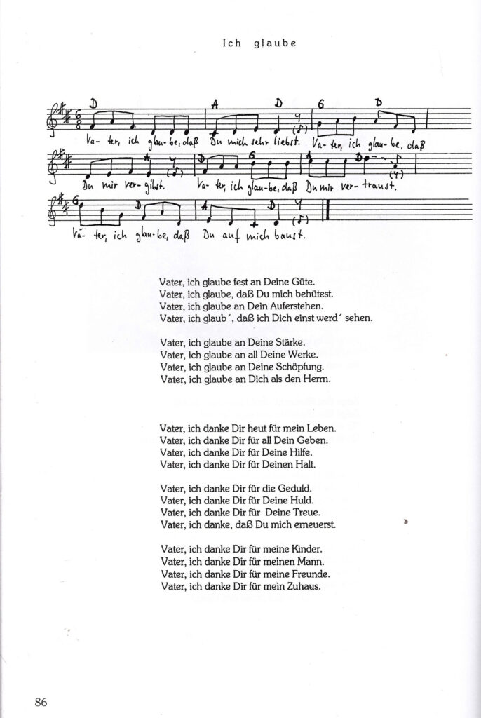 Liedtext 'Ich glaube'