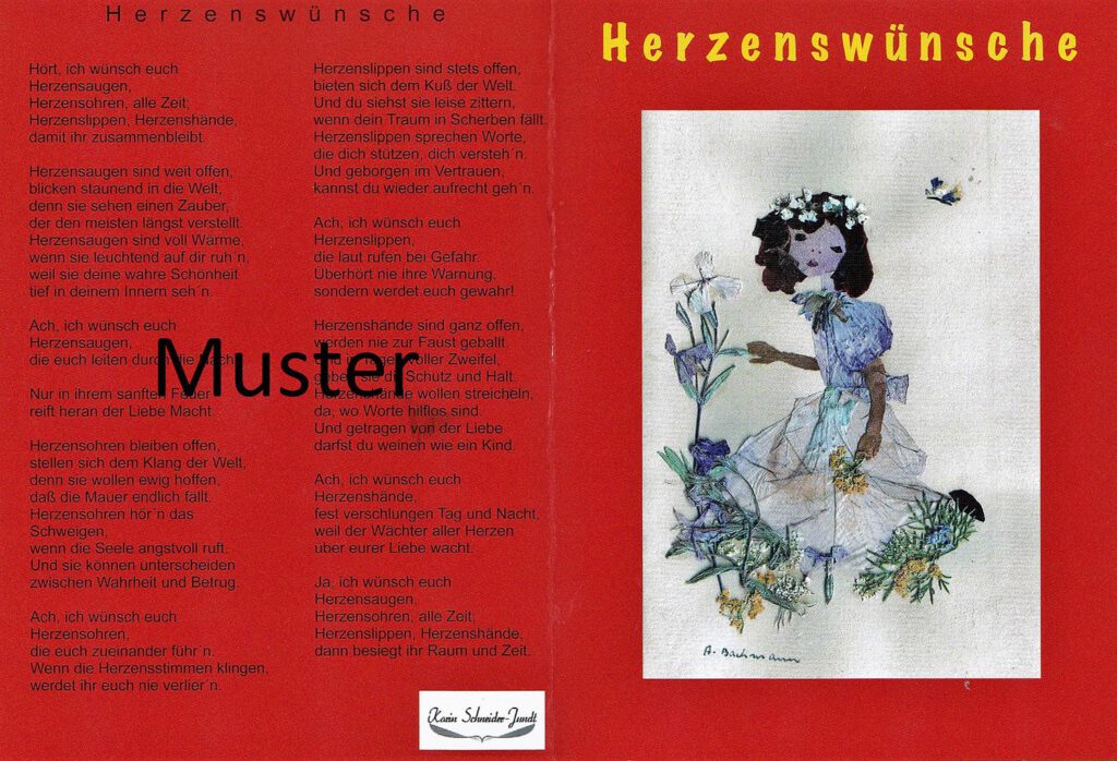 Grußkarte Herzenswünsche Umschlag