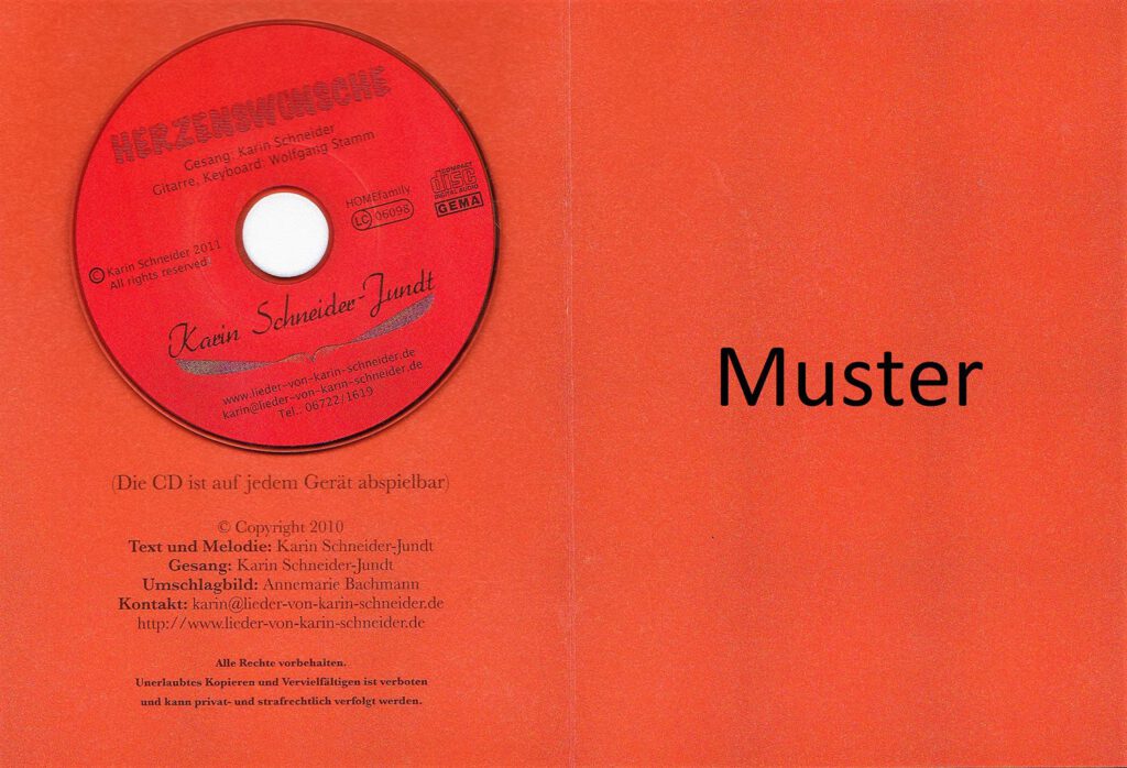 Grußkarte Herzenswünsche mit Mini-CD