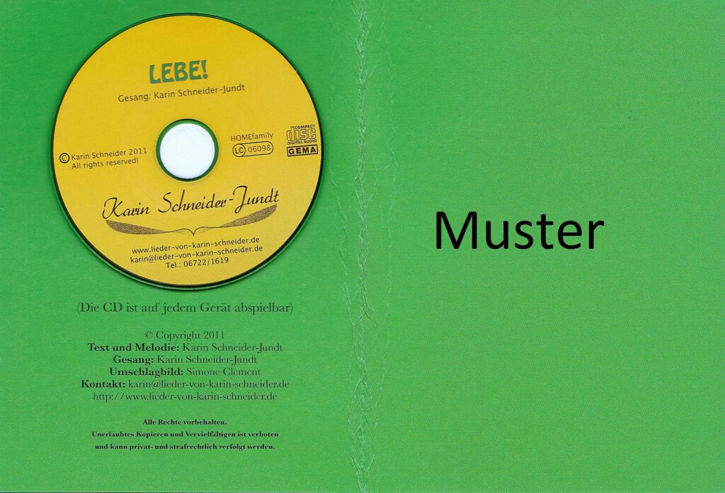 Grußkarte Lebe mit Mini-CD